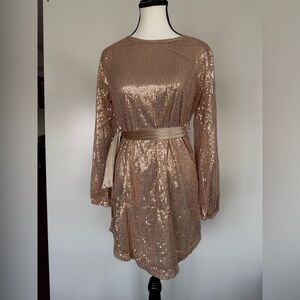 Elegant Sequin Dress in Gold